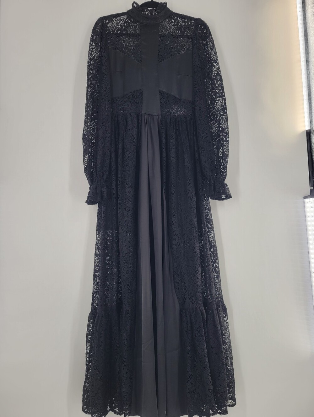 Blackmilk All Black Lace High Neck Cross Inlay Dress Size 10 M - Picture 2 of 7